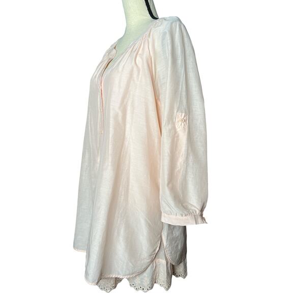 NEW Soft Surroundings Tunic in Pink w/Sheer Overlay Linings Lace Hem Size 1X - Picture 4 of 8